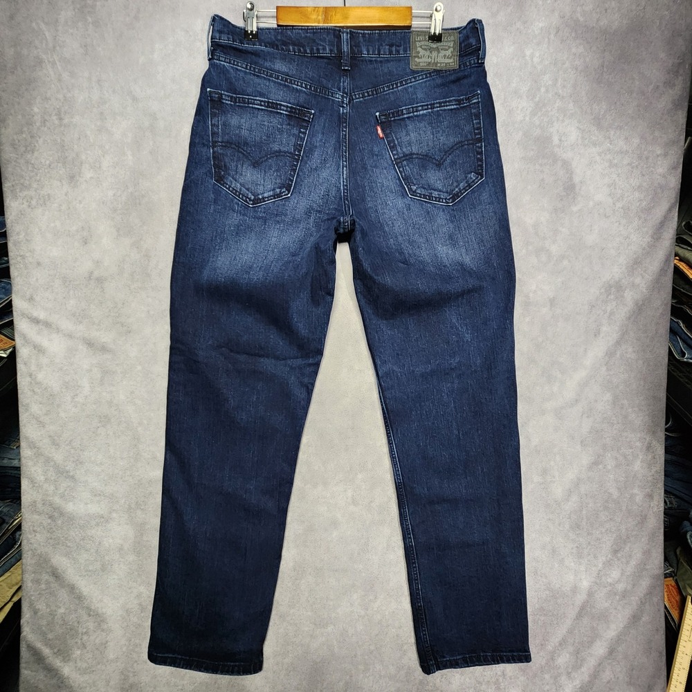 Levis 550 Relaxed Fit Tapered Leg Indigo Blue Jeans Mens 35x34 Stretch Blend - Picture 4 of 16